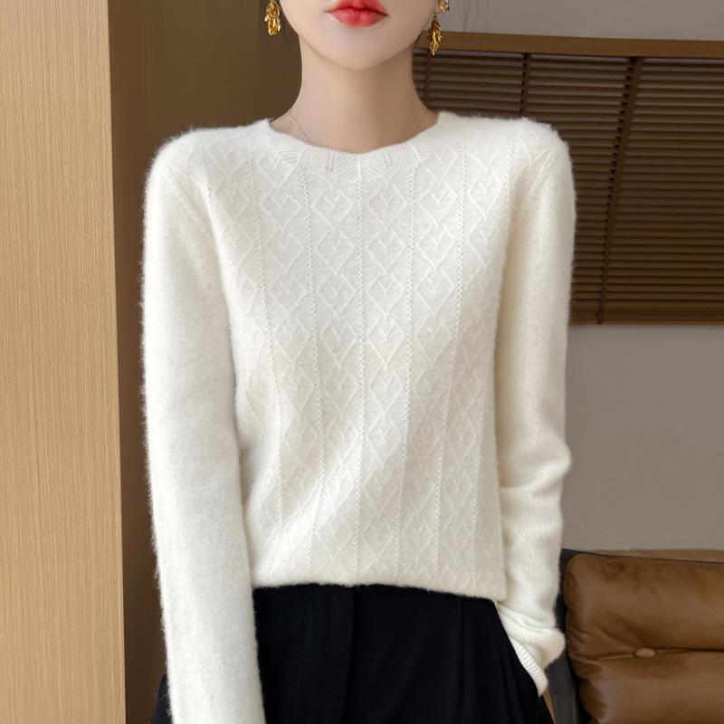 Women's Autumn O-neck Knitwear Cashmere Pullover Winter Long Sleeve Solid Comfortable Top