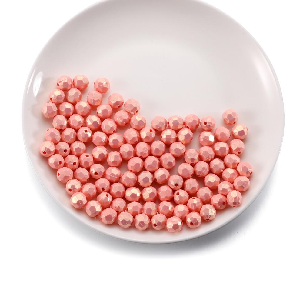 50/100Pcs Macaron Color Acrylic Faceted Shape Beads Round Waterdrop Loose Beads for DIY Necklace Bracelet Jewelry Making