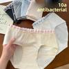 Ladies Spring and Autumn New Sweet Lace 10A Antibacterial Extended Crotch Waist Triangle Briefs