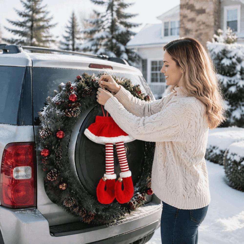 Leg Shaped Christmas Car Decor Funny Xmas Car Hanging Decor Leg Shaped Ornament Xmas