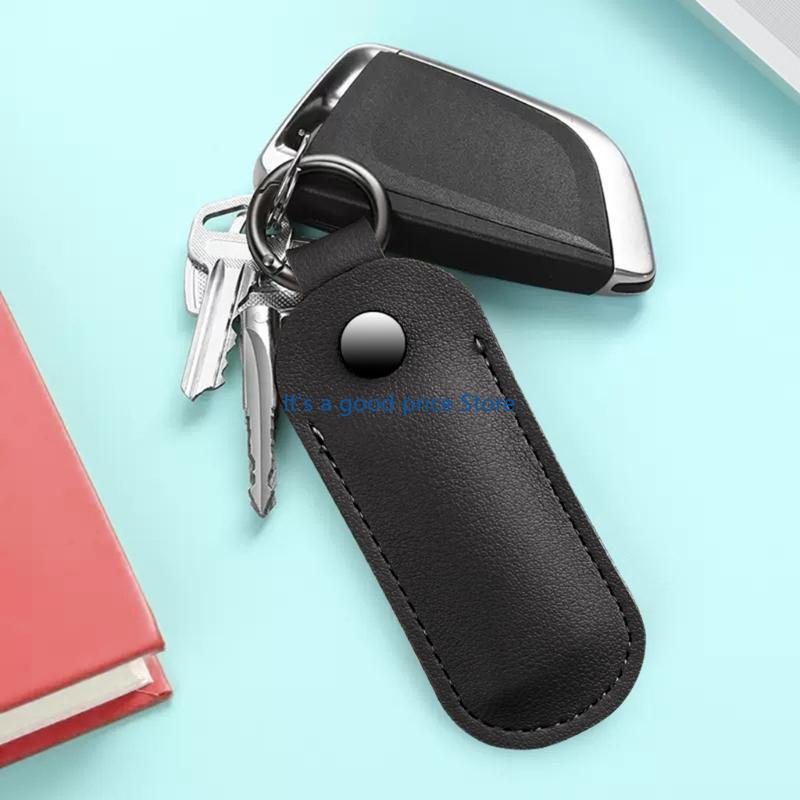 USB Flash Drive Case Microfiber Leather Dust Protective Cover with Metal Closure Keychain Optional Color