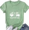 Hiking Shirt for Women Mountain Adventure Camping T Shirt Nature Sunrise Graphic