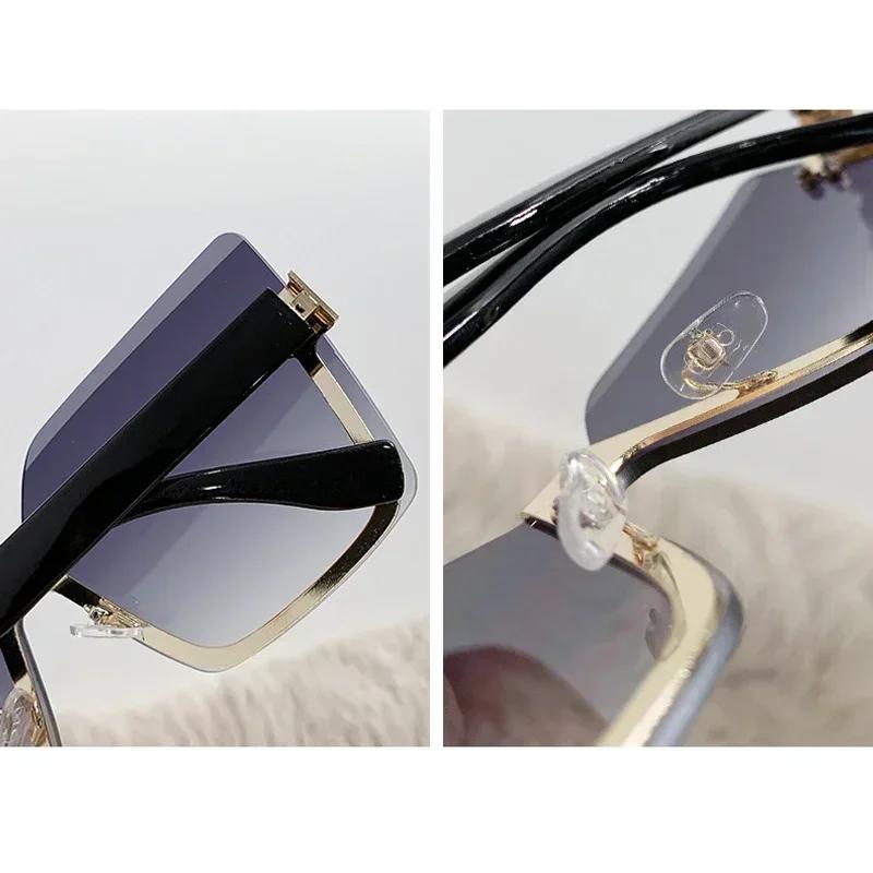 Lovely Rimless Square Sunglasses Women Men Designer Brand Sun Glasses Female Male Casual Gradient Mirror
