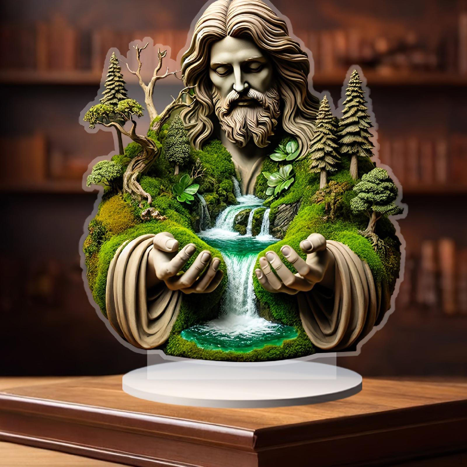 

2D Религиозный Орнамент Акрил Художественное Ремесло Подарочный Декор Настольного Декора для Каминной Полки Внутренней Подставки Под Телевизор Бизнес Style A