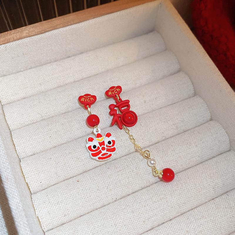 Silberne Nadel Tropfenöl Rote Perlen Ohrstecker - Eleganter & Vielseitiger Schmuck für Damen