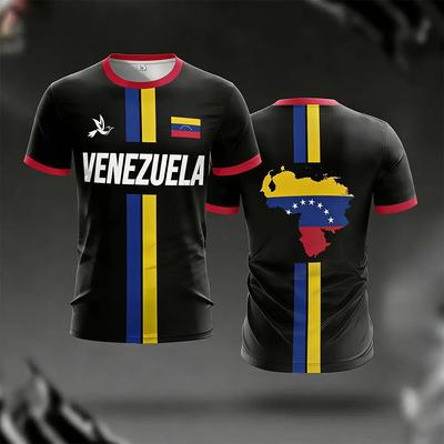 Venezuela Football Jersey Tshirts New Fashion Short Sleeve Venezuelan Flag 3D Print T Shirt Casual Quick Dry Sports Tee Gym Tops