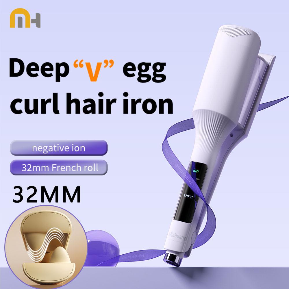 32mm Große Welle Lockenstab Tiefe Wellige Glätteisen Ei-Rollen Lockenwickler Styler Stab Für Alle Haartypen