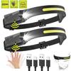230°Bright Beam Headlamp LED Sensor Head Lamp Built-in Battery USB Rechargeable Head Flashlight Outdoor Camping Fishing Headligh