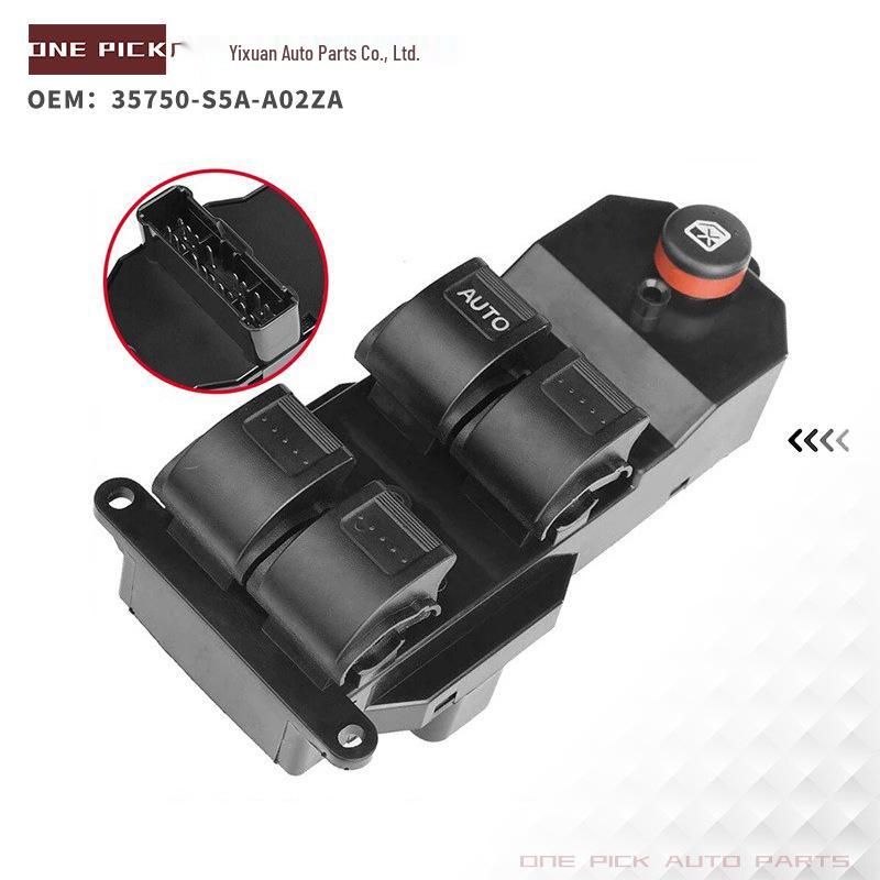 35750-S5A-A02ZA: Fits 2002-2006 Honda CR-V Power Window Master Switch.