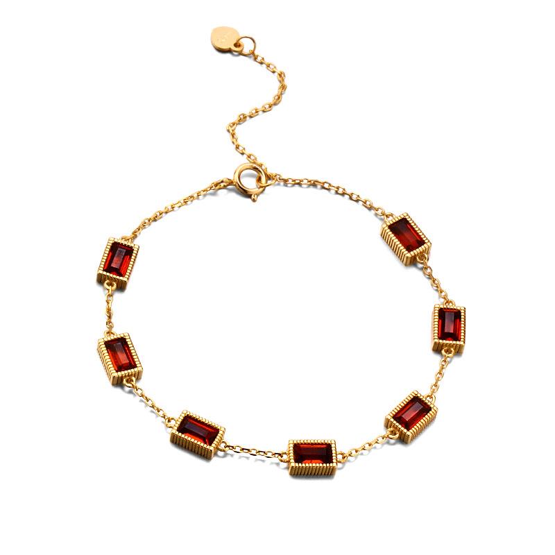 S925 Silver Light Luxury Jewelry Dream Come True Faceted Natural Crystal Bracelet for Women Candy Color Amethyst Olive Topaz