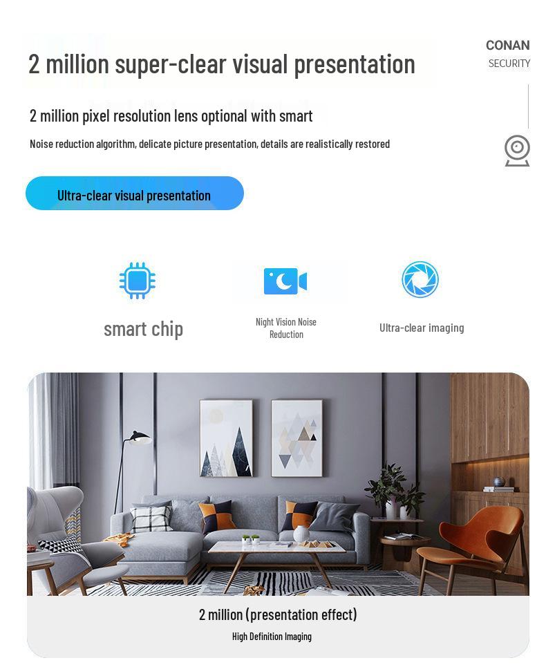 200W E27 WiFi Dual-Light Wireless Home Camera with Two-Way Audio & Remote Monitoring