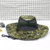 Updated Tactical Camouflage Male Bucket Hat Breathable Mesh 9cm Brim Sun Hat Male Foldable Outdoor Jungle Hunt Camping Angling  Practical Use