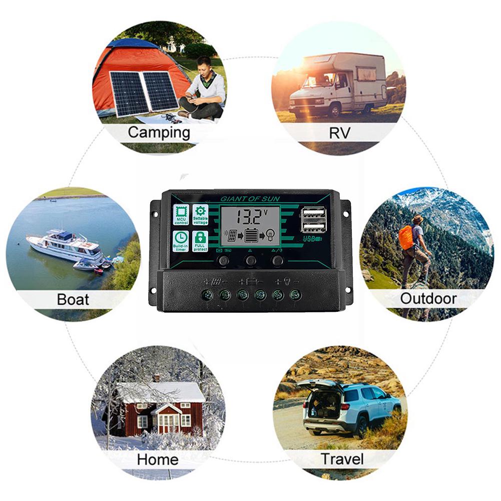 24V MPPT/PWM Selbstparemeter Einstellbarer Solarregler Smart Battery Regulator SUXINGJUAN Solarpanel-Controller mit zwei USB-Anschlüssen 12V 24V MPPT/PWM Selbstparemeter Einstellbarer Solarregler Smart Battery Regulator SUXINGJUAN Solarpanel-Controller mit zwei USB-Anschlüssen 12V