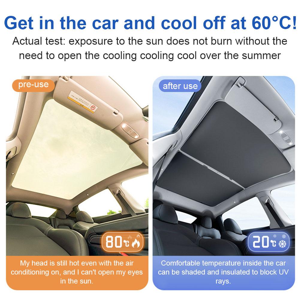 1Set Front Rear Skylight Sunshade Ultraviolet Isolation Front Rear Top Glass Window Roof Shade for Tesla Model 3 Highland 2025
