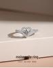 Anello Pavé a Cuore in Moissanite da 0,5ct, Argento 925 da Donna, Regalo di Matrimonio di Alta Gamma