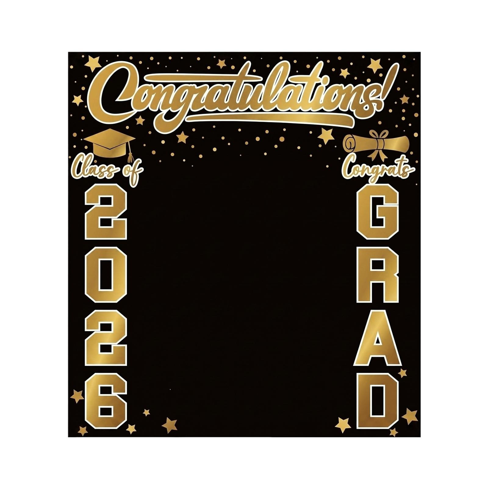 

Graduation Party Backdrop Banner 200x220cm Graduation Photography Prop Banner for Class of 2026 Graduation Celebration Decoration Hanging Cloth One Size чёрный