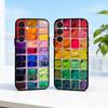 Watercolors Set Paint Palette Phone Case For Samsung A73,72,71,53,52,51,22,91,80, Soft Black Cover