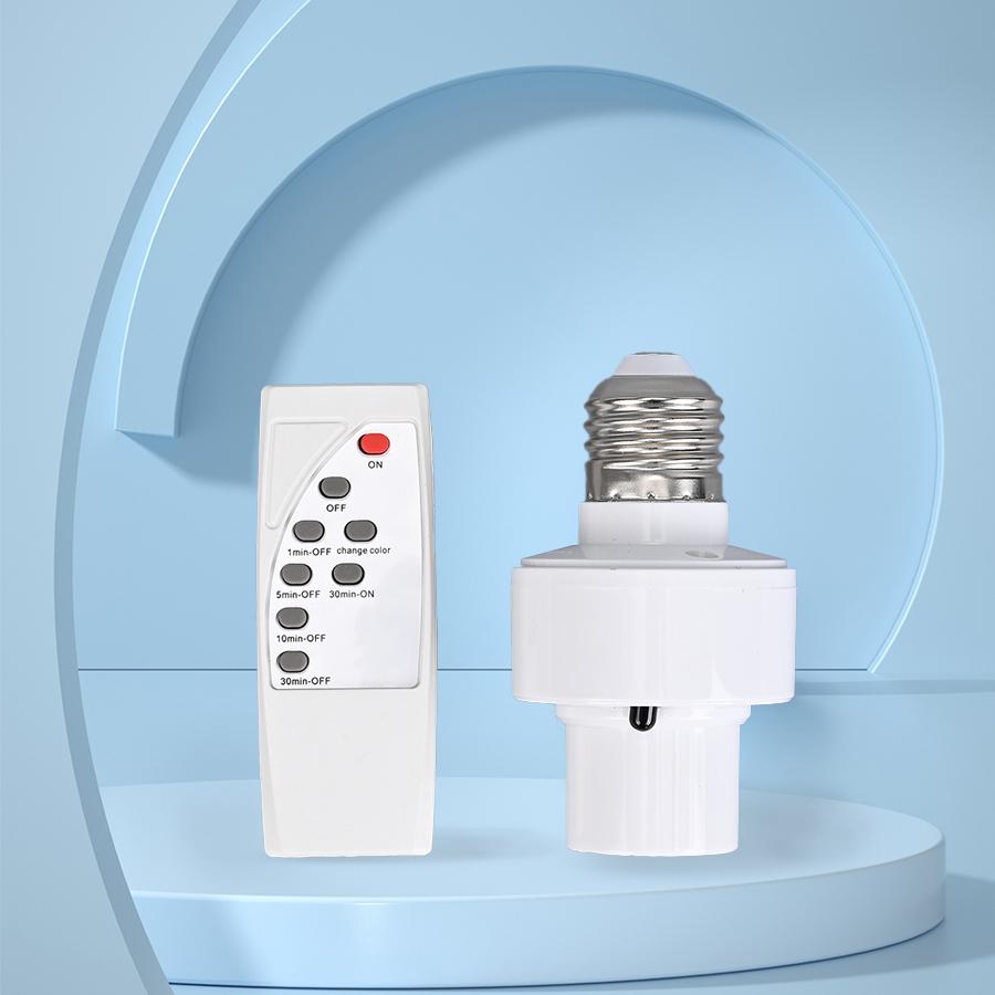 2025 LED Lampenfassung E27 AC85-265V Universell Infrarot-Fernbedienung Intelligente Steckdose Timer Farbwechsel Einfache Installation für Zuhause