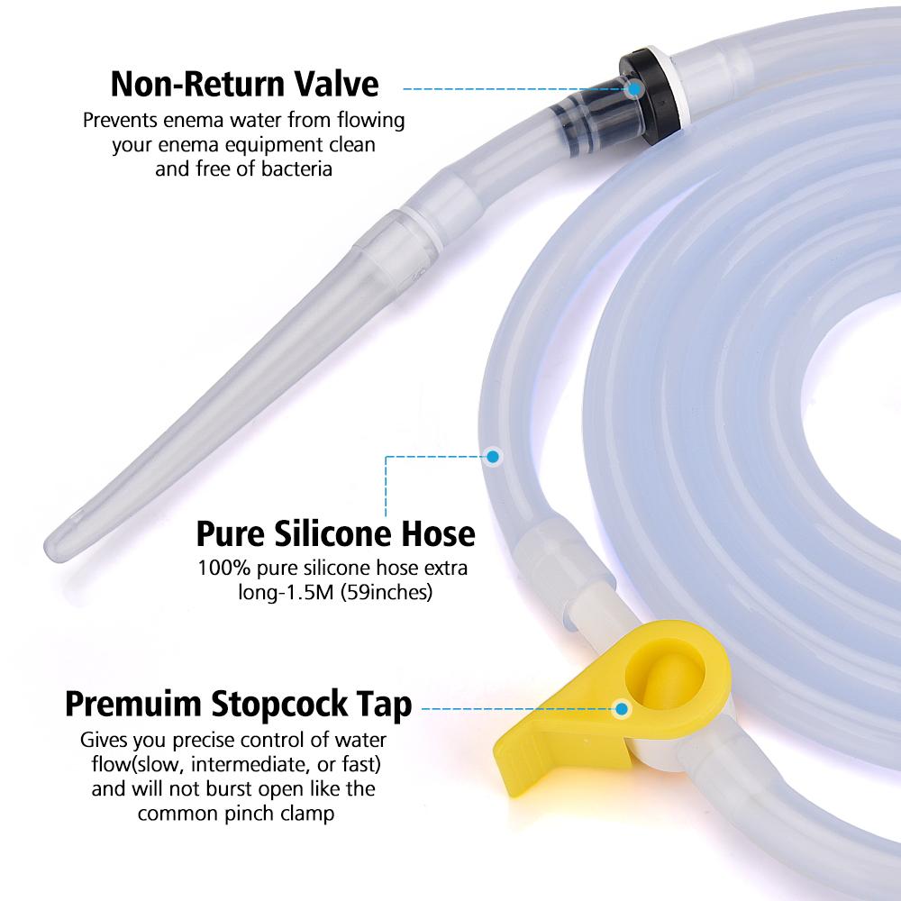 Reusable Enema Bag Colon Irrigator Feminine Hygiene Health Care Weight Loss Silicone Water Detox Douche Anal Vagina Cleaner