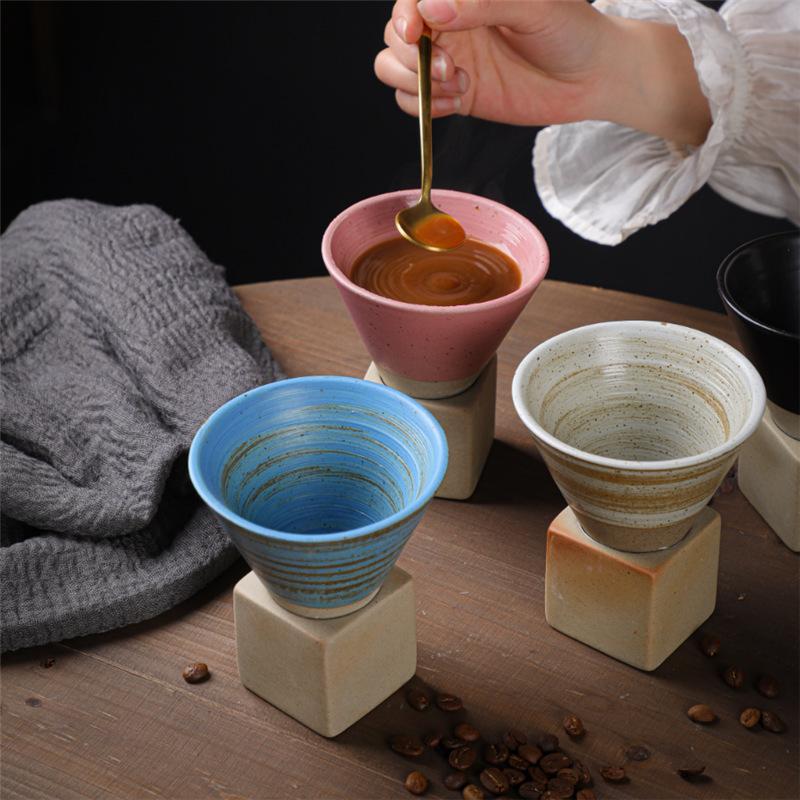 Retro Coffee Mugs Coffee Cups  Creative Design Funnel Ceramic Cups Home Restaurant Drinking Utensils Teacup