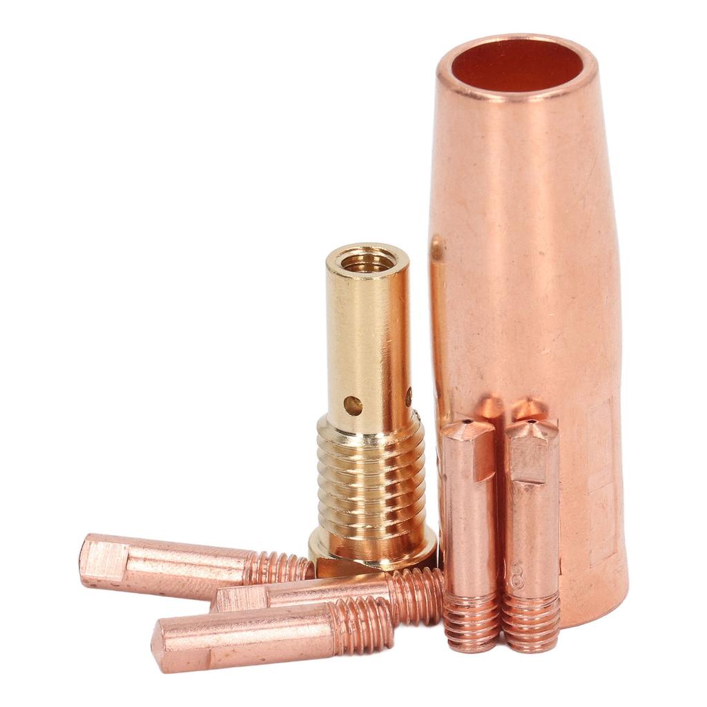 Mig Welding Gun Accessory Flux Core Gasless 0.8mm 0.031in Brass Nozzle Tips Kit Equipment for