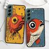 Pop Art Drawing Ideas Fish Phone Case For Samsung Galaxy S22 S25 Ultra S21 S10 Plus S26 Edge S20 S23 S24 FE Cover Silicone S