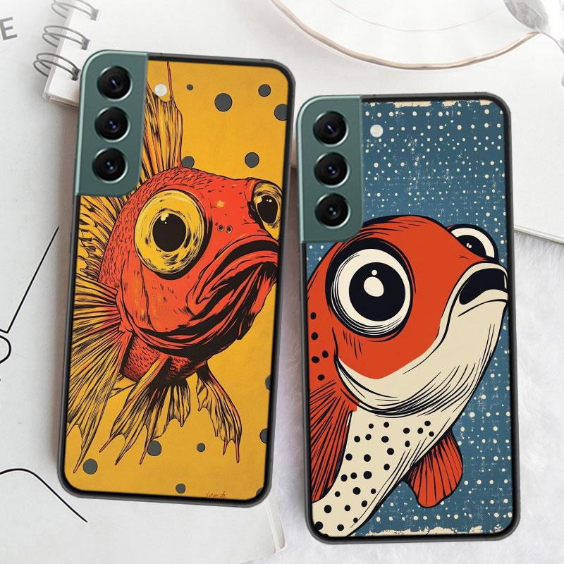 Pop Art Drawing Ideas Fish Phone Case For Samsung Galaxy S22 S25 Ultra S21 S10 Plus S26 Edge S20 S23 S24 FE Cover Silicone S