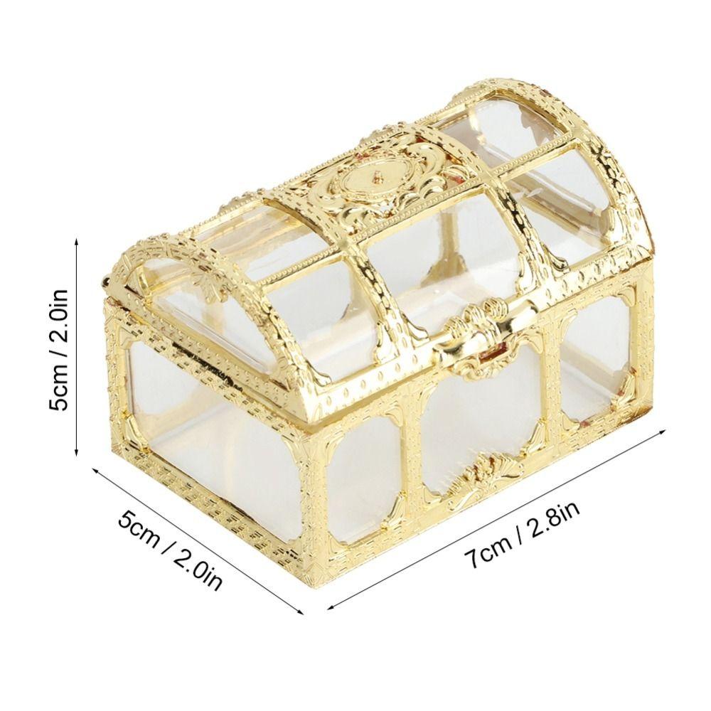 12pcs Hollow Design Chocolates Container Elegant Present Jar Treasure Chest  Birthday Party