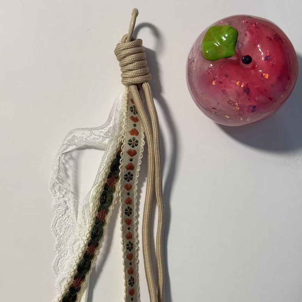 Handmade Colorful Lace Phone Lanyard & Dopamine Keychain Charm
