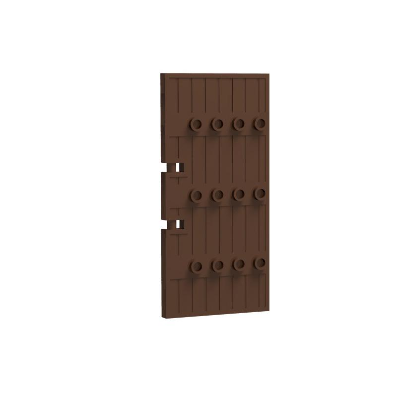 Kleine Deeltjes Bouwsteen Houten Deur IJzeren Poort Compatibel met Speelgoed Baksteen Scène Bouw Accessoires 42448 87601