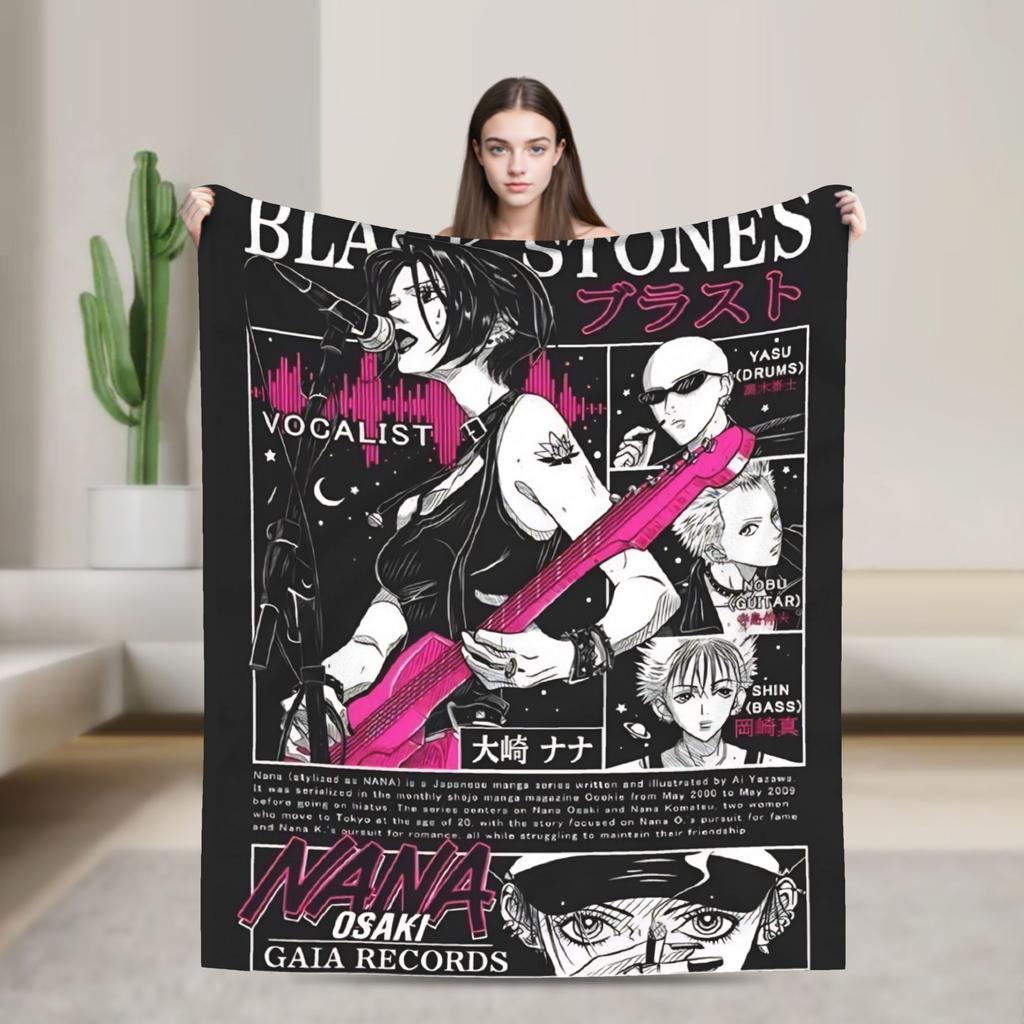 Warm Blanket Travel Nana Osaki Manga Panel collage Throw Blanket  Flannel Bedspread For Couch Chair Fluffy Sofa Bed Cover