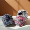 Autumn and Winter Hard Top Plaid Retro Baseball Cap Women's Street Classic Old Face Small Sunshade Cap Trend