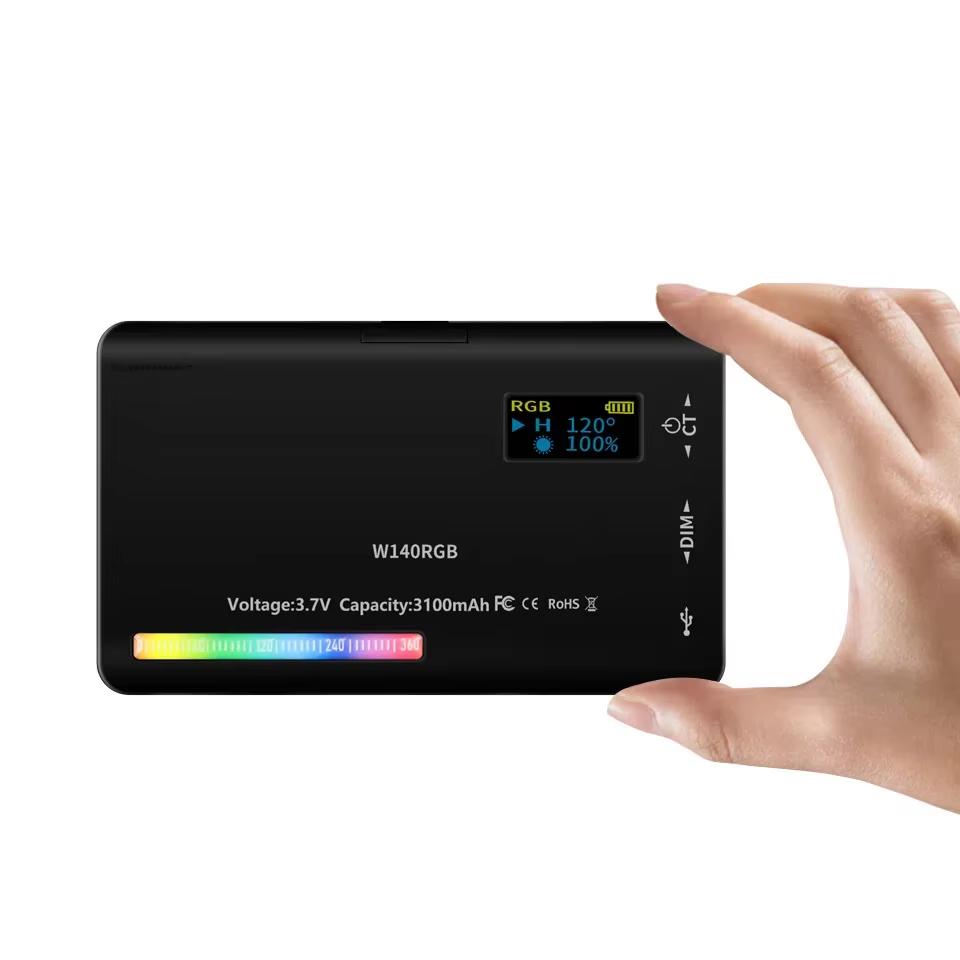 

LED RGB Camera Light Full Color Output Video Light Kit Dimmable 2500K-9000K Bi-Color Panel Light CRI 95+ Rechargeable 3300mAh