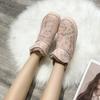 Botas De Mujer Plush Boots  for Women Fashion Winter Indoor Home Fluffy Warm Cotton Boots for Outdoor Fuzzy Cozy Slipper
