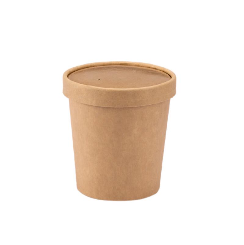 Disposable Kraft Paper Takeaway Bowl with Lid