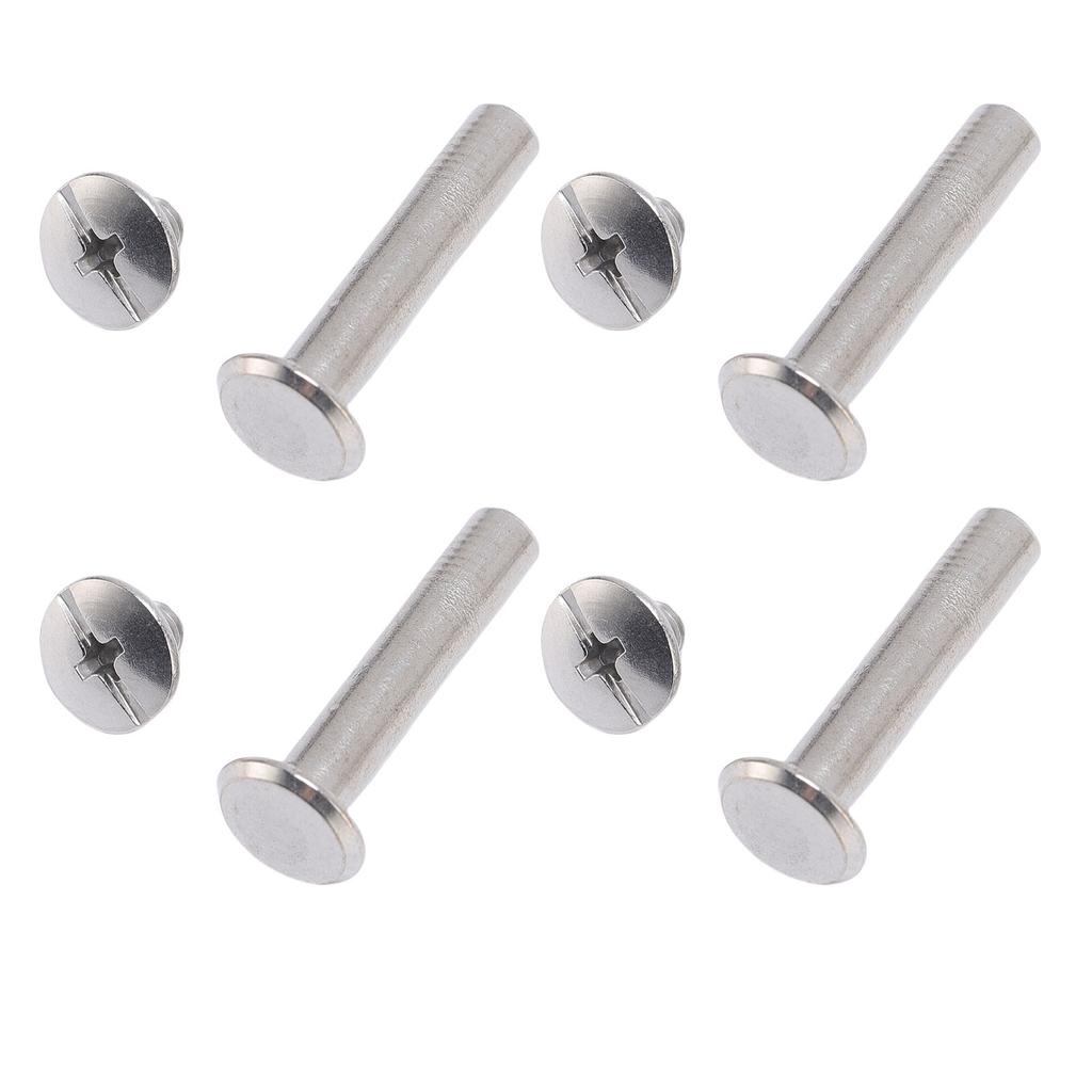 50 Sets Chicago Screw M3.5 4.5x22x9mm Round Flat Head Stainless Steel Screw Rivets for Leather