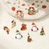 1 Piece 304 Stainless Steel Christmas Charms 18K Gold Plated Enamel Snowman Candy Cane Tree Pendant For Necklace Earrings Making