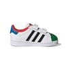 LEGO x Adidas Originals SUPERSTAR CF Comfortable Abrasion Resistant Low top Toddler Shoes White Green Blue H03970