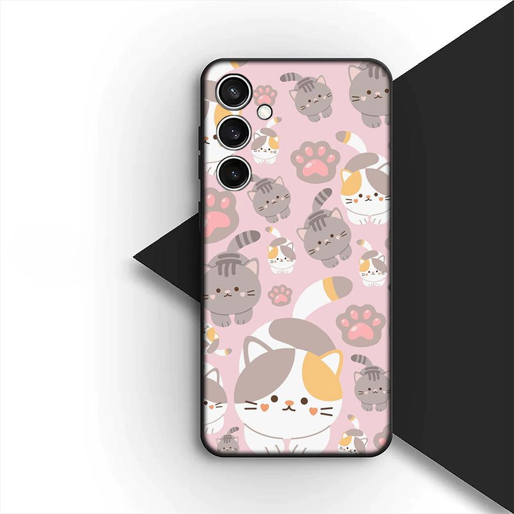 Cover for Samsung Galaxy S10 S8 S9 Plus A33 A34 A31 70 A71 A72 Note 20 9 8 S10E Casing Phone Case Cartoon Cat Meow Kitten