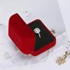 Velvet Ring Holder Case Square Shape LED Light Ring Display Case  Birthday Gift