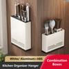 Kitchen Storage Knives Holder Wall Mounted Organizer Spoon and Chopsticks Rest Hanging Organizers Aluminium