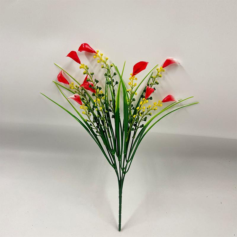 35cm Artificial Plastic Calla Lily Bouquet Fake Flowers for Indoor Home Room Decor Garden Wedding Decorations Fake Flowers