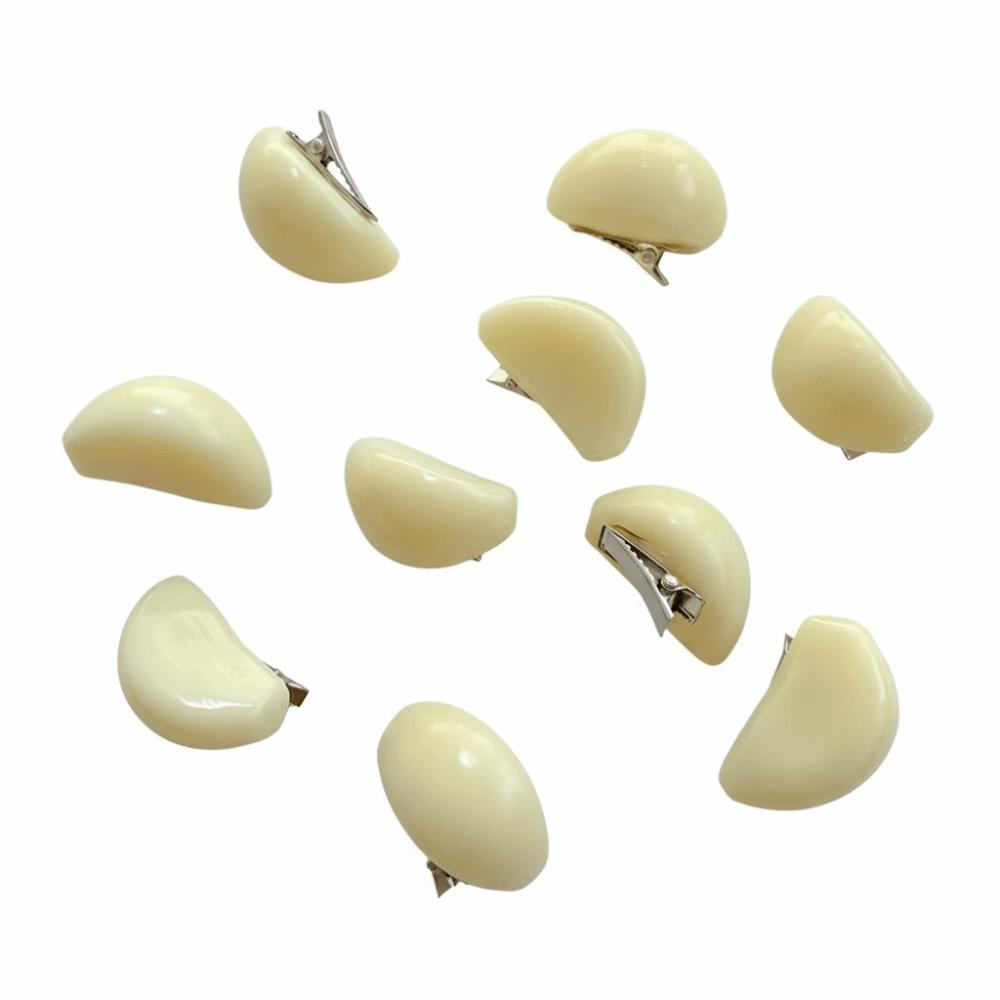 10 Pcs Set Mini Size Garlic Hair Clips Funny Simulation Garlic Granules Bang Clips Non-Slip Novelty Clips Hair Accessories