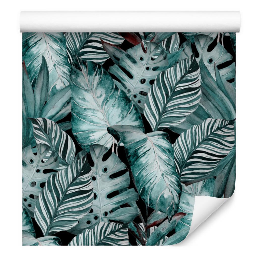 Leaves wallpaper in shades of green for living room and bedroom 50x1000