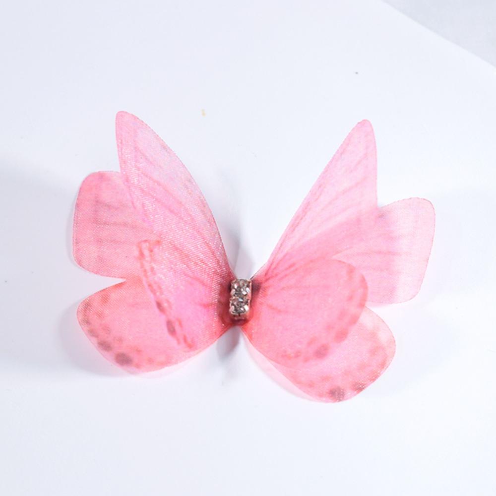 50Pcs 3D Organza Fabric Butterfly Appliques Clothes Sewing Patch  Bridal Hair Accessories