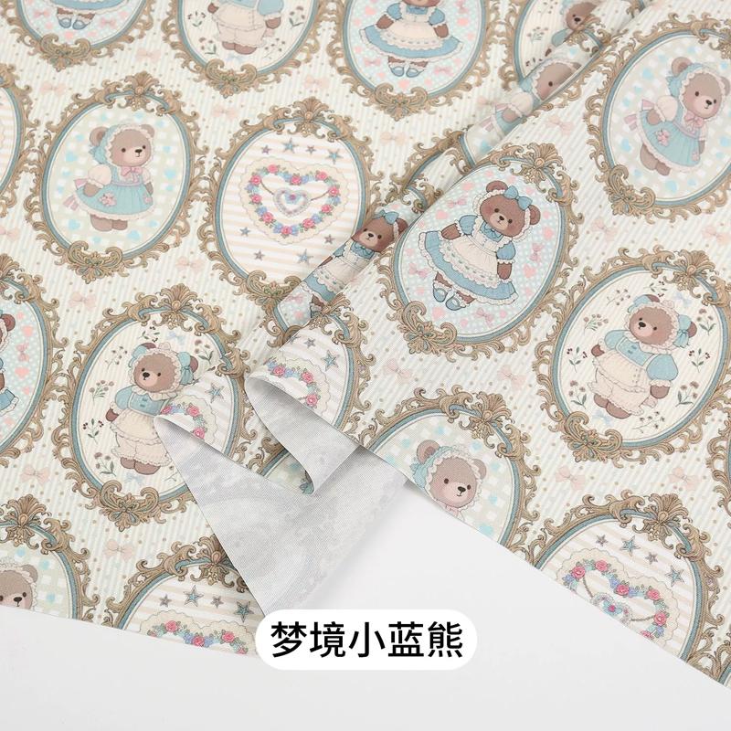 0.5m/1m/2m Thickened Canvas Little Rabbit Print Fabric for Sewing Canvas Bags Tablecloths Curtains Decoration Cloth DIY Fabrics