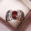 Garnet Oval Cut Gemstone With 925 Sterling Silver Ring For Men's #B100 JL375671439378