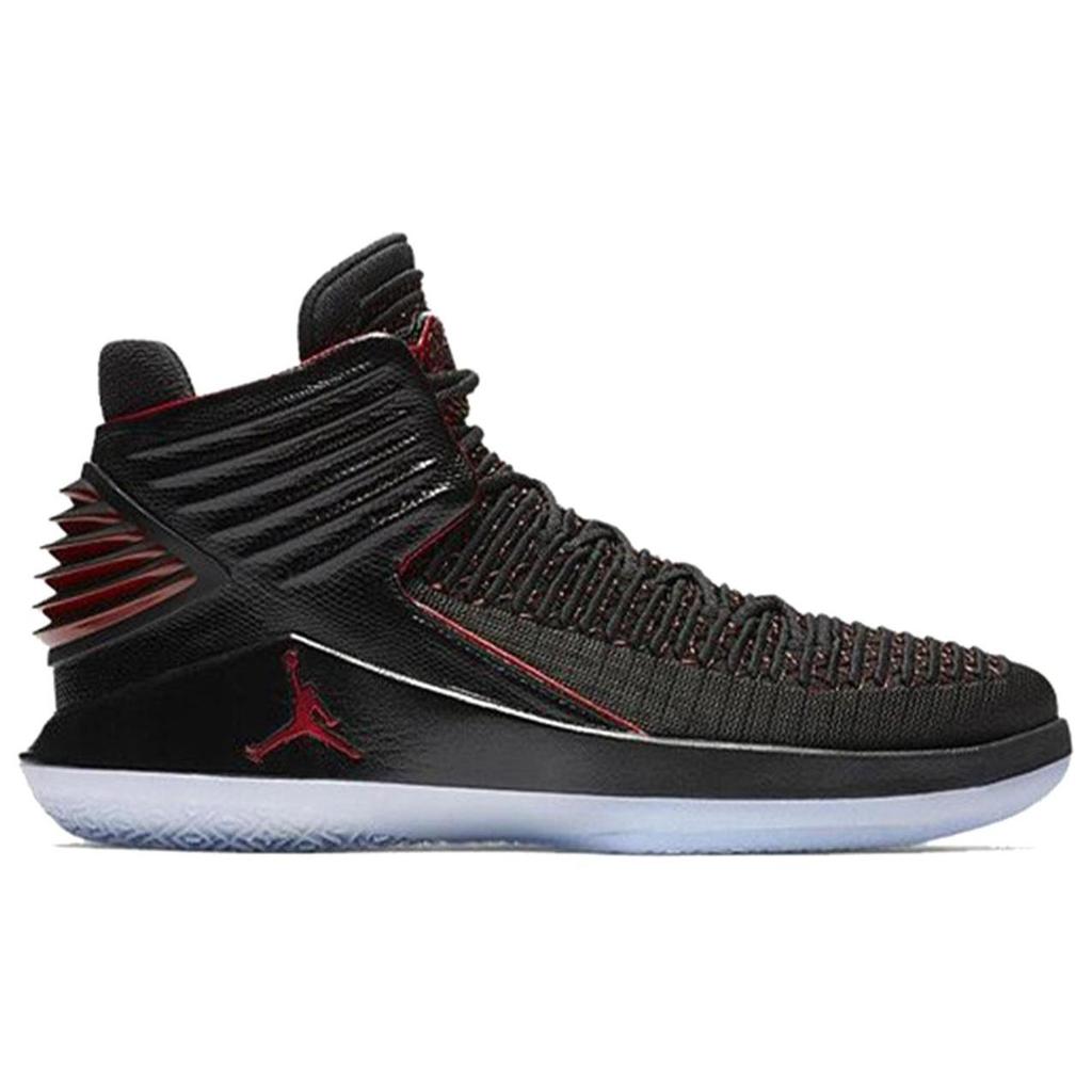 Jordan Air Jordan 32 Bred MJ Day Cushioning Slip Resistant Balance Mid top Basketball Shoes Men's Black Red AH3348-001