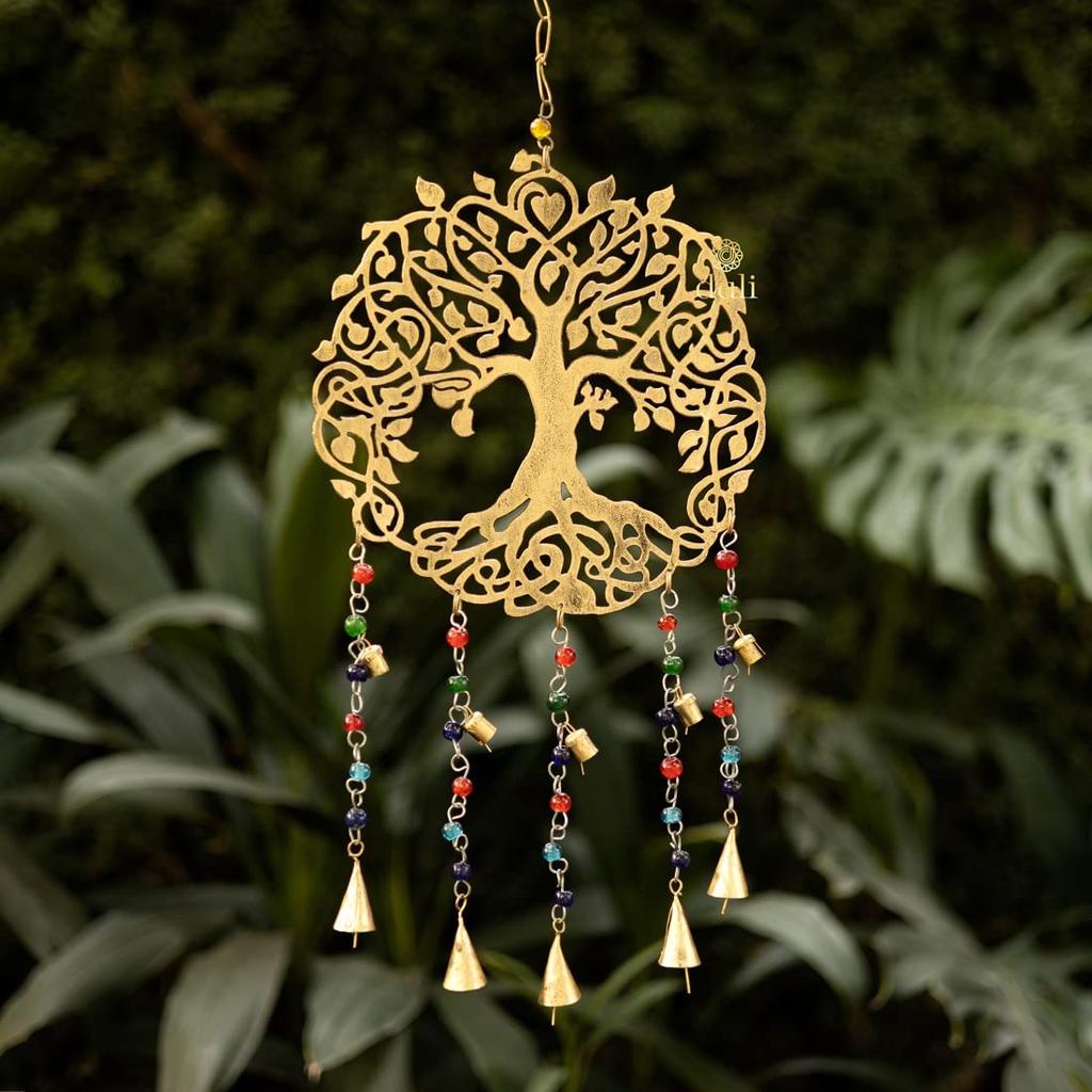 Настенные колокольчики Дерево Жизни, Wind Chime Wall Hanging Tree of Life (24 x 10 Inches),  Duli