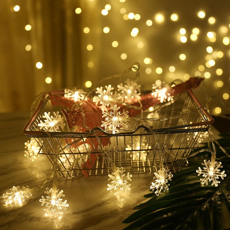 Christmas Snowflake String Lights LED Fairy Lights USB/Battery Powered Garland New Year's Wedding Party Xmas Decorations